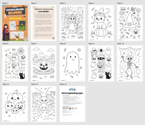 Kostenlose Ausmalbilder zu Halloween (Überblick)