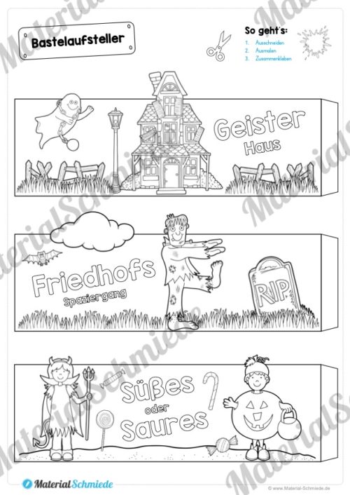 6 Bastelaufsteller zu Halloween (Vorschau 01)