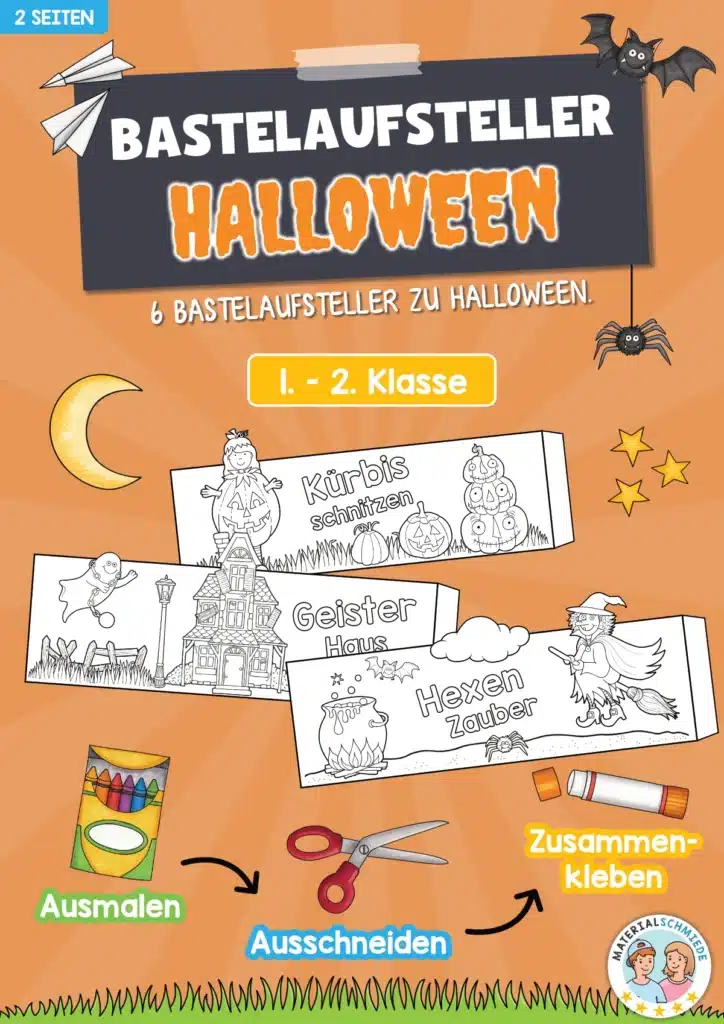 6 Bastelaufsteller zu Halloween