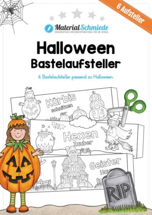 6 Bastelaufsteller zu Halloween