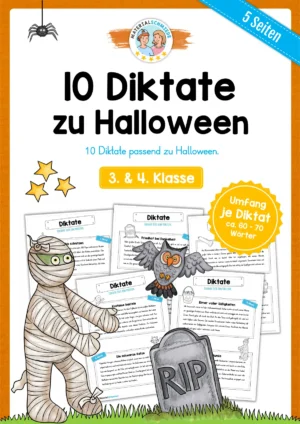 10 Diktate zu Halloween (3. &. 4. Klasse)