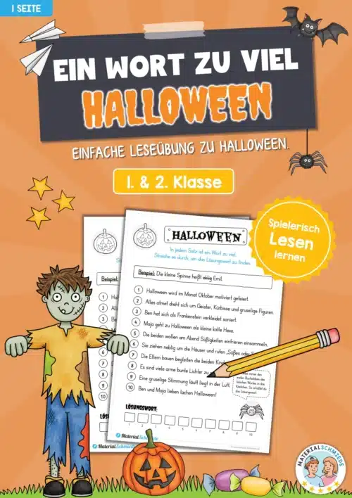 Leseübung Halloween: Ein Wort zu viel