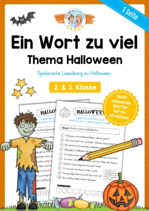 Leseübung Halloween: Ein Wort zu viel (2. & 3. Klasse)