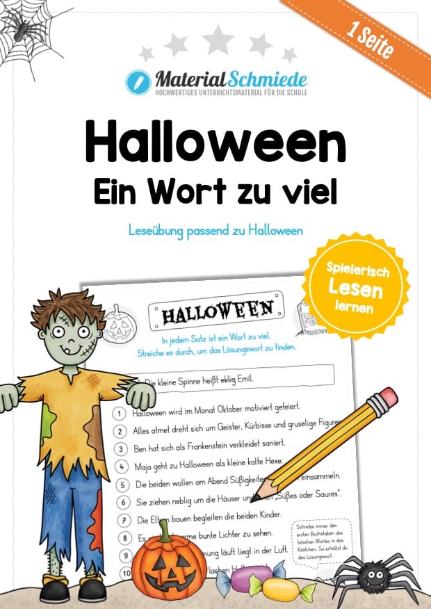 Leseübung zu Halloween: Ein Wort zu viel