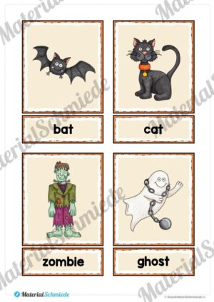 20 englische Flash-Cards zu Halloween (Vorschau 01)