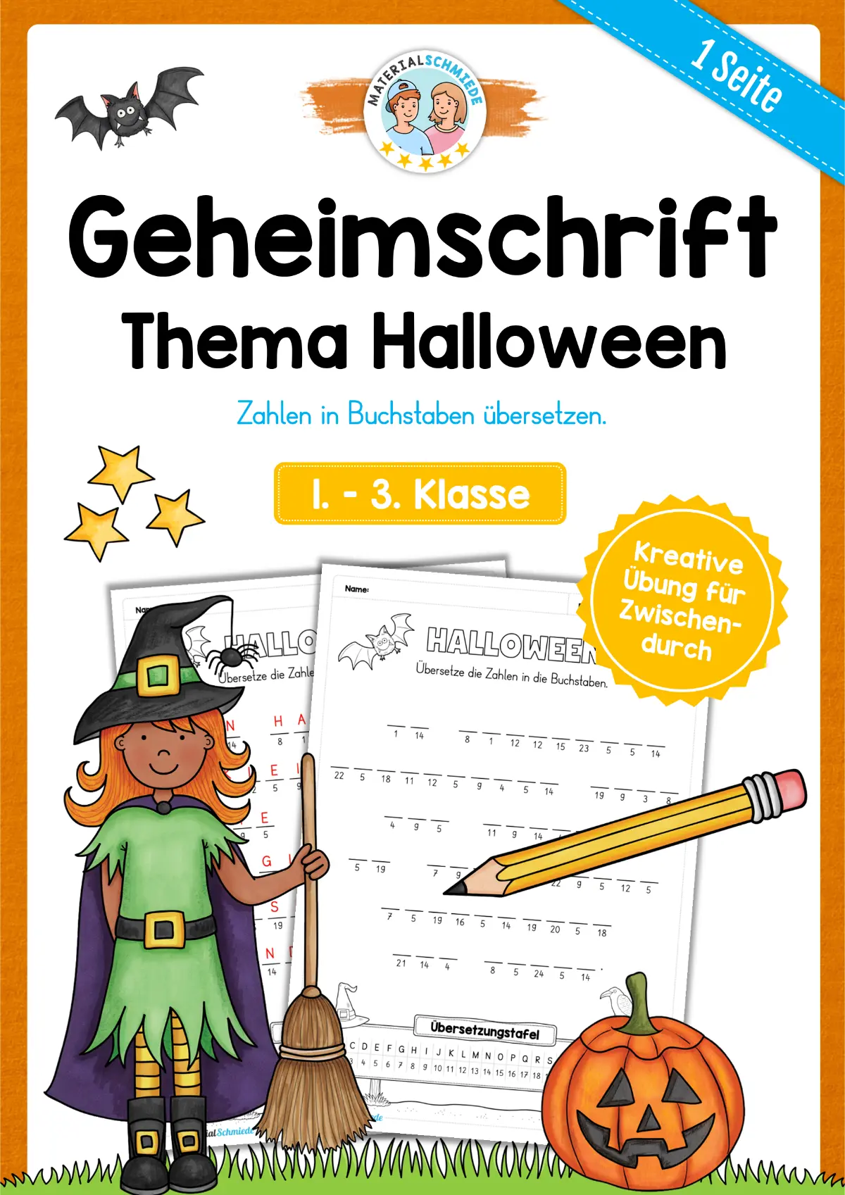Geheimschrift übersetzen: Halloween (2. & 3. Klasse)