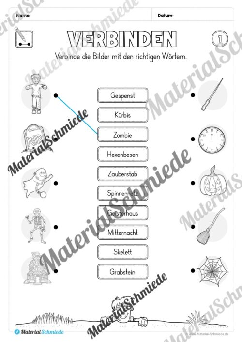 Leseheft Halloween (1. & 2. Klasse) GRATIS - Arbeitsblatt 02