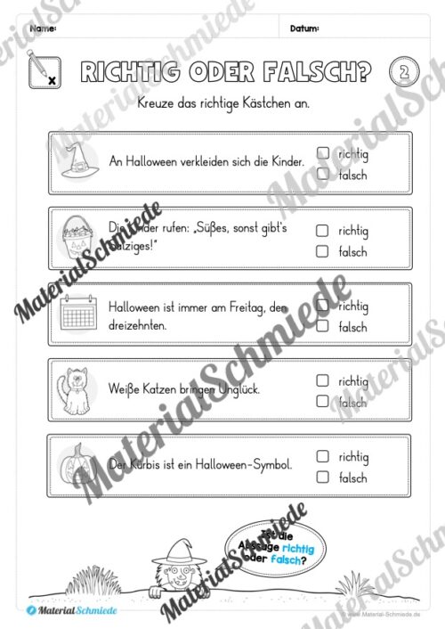 Leseheft Halloween (1. & 2. Klasse) GRATIS - Arbeitsblatt 03