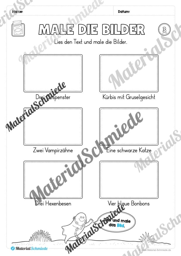 Leseheft Halloween (1. & 2. Klasse) GRATIS – Arbeitsblatt 04