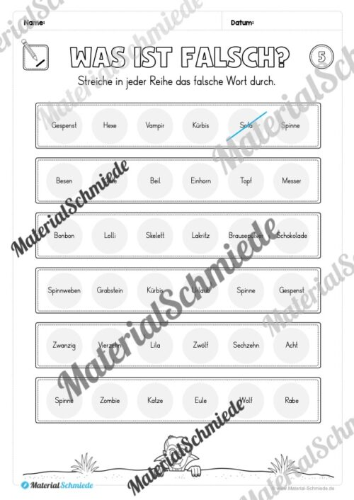 Leseheft Halloween (1. & 2. Klasse) GRATIS - Arbeitsblatt 06