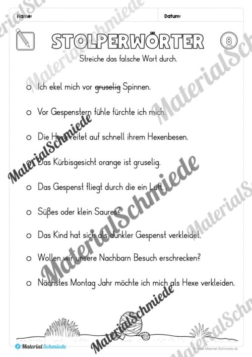 Leseheft Halloween (1. & 2. Klasse) GRATIS - Arbeitsblatt 09