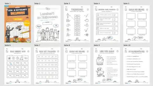 Leseheft Halloween (1. & 2. Klasse) GRATIS - Überblick