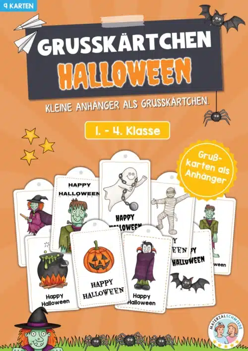 9 Grußkärtchen / Anhänger zu Halloween