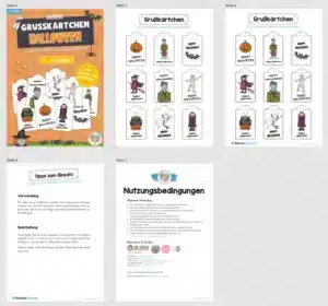 9 Grußkärtchen / Anhänger zu Halloween (Überblick)