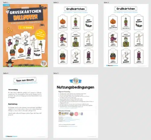 9 Grußkärtchen / Anhänger zu Halloween (Überblick)