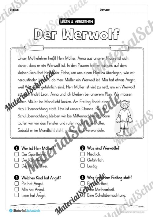 Halloween: Lesen & Verstehen mit Ankreuzen (Vorschau 05)