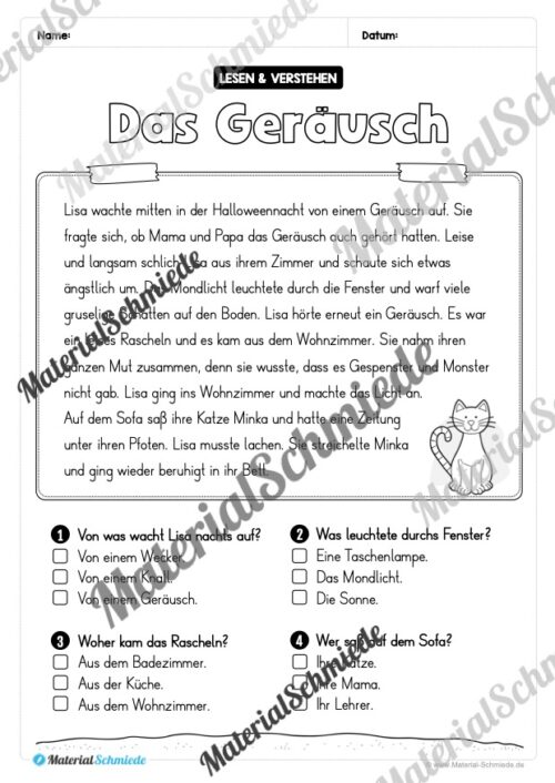 Halloween: Lesen & Verstehen mit Ankreuzen (Vorschau 09)