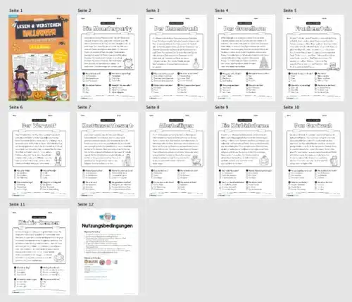 Halloween: Lesen & Verstehen mit Ankreuzen (Überblick)