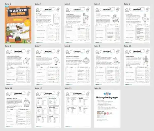 10 Lesetexte zu Halloween (Überblick)