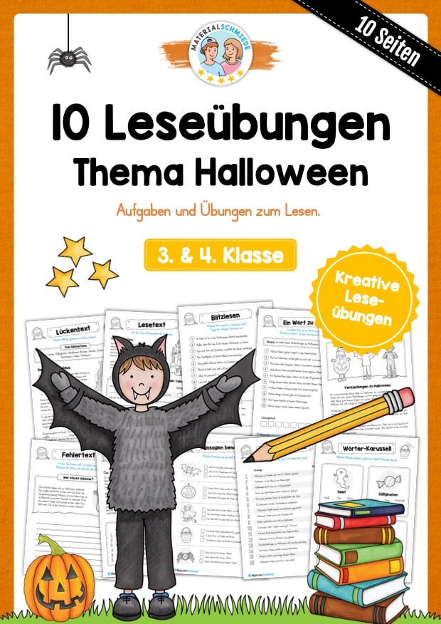 10 Leseübungen zu Halloween