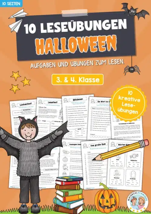 10 Leseübungen zu Halloween (Lesen & Verstehen)