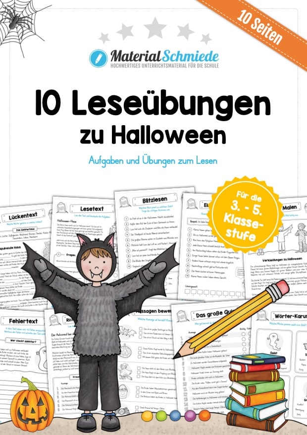 10 Leseübungen zu Halloween