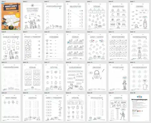 Arbeitsheft Halloween: 1. Klasse (25 Arbeitsblätter) - Überblick