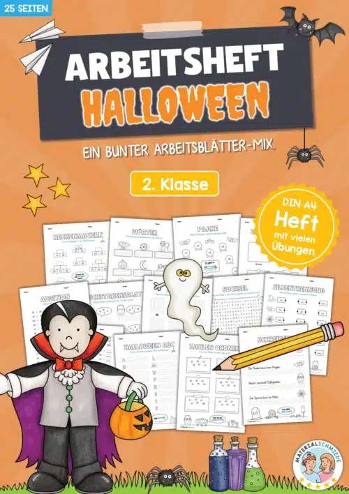 Arbeitsheft Halloween: 2. Klasse (25 Arbeitsblätter)