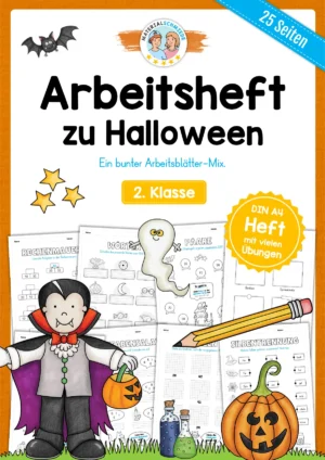 Arbeitsheft Halloween: 2. Klasse (25 Arbeitsblätter)