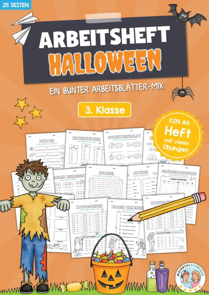 Arbeitsheft Halloween: 3. Klasse (25 Arbeitsblätter)