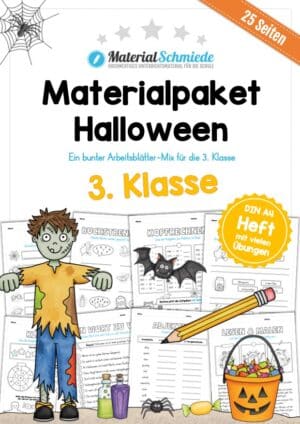 Materialpaket Halloween: 3. Klasse (25 Arbeitsblätter)