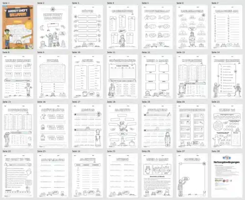 Arbeitsheft Halloween: 3. Klasse (25 Arbeitsblätter) - Überblick