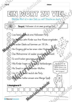 Materialpaket Halloween: 4. Klasse (Vorschau 20)