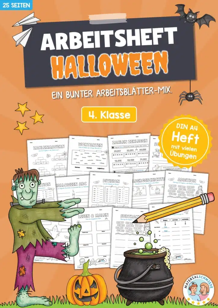 Arbeitsheft Halloween: 4. Klasse (25 Arbeitsblätter)