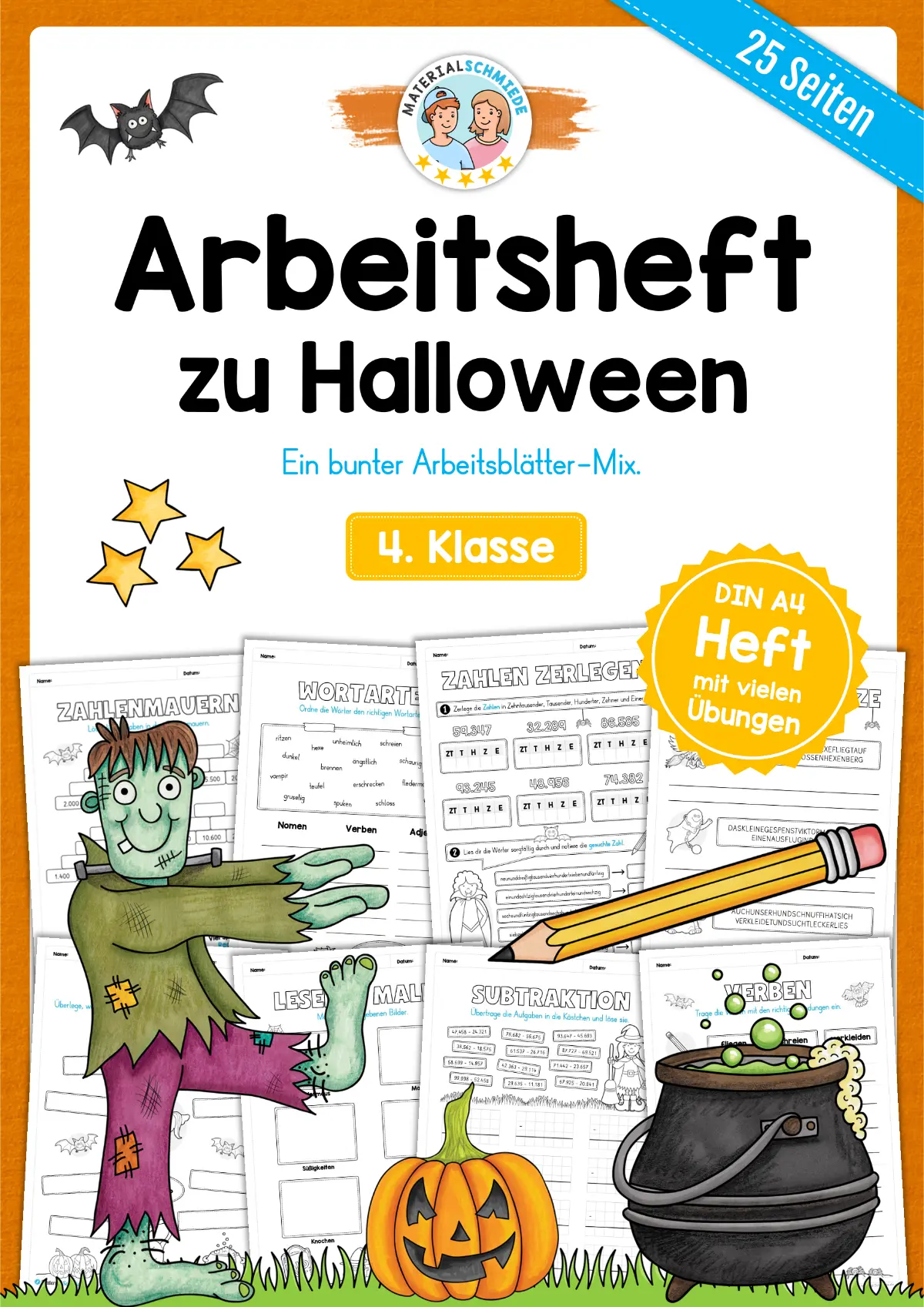 Arbeitsheft Halloween: 4. Klasse (25 Arbeitsblätter)