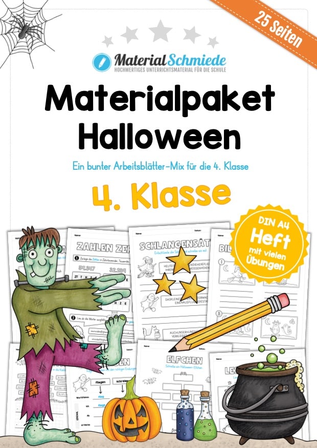 Materialpaket Halloween: 4. Klasse (25 Arbeitsblätter)