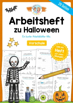 Arbeitsheft Halloween: Vorschule (20 Arbeitsblätter)