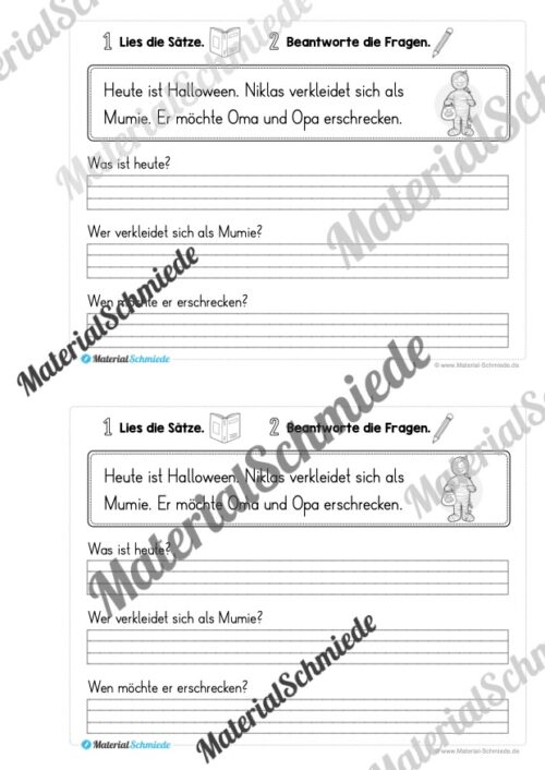 Mini-Heft: Lesetexte Halloween (1. & 2. Klasse) - Vorschau 02
