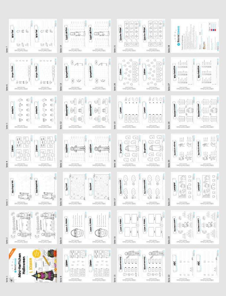Mini-Heft: Halloween 1. Klasse (Überblick)