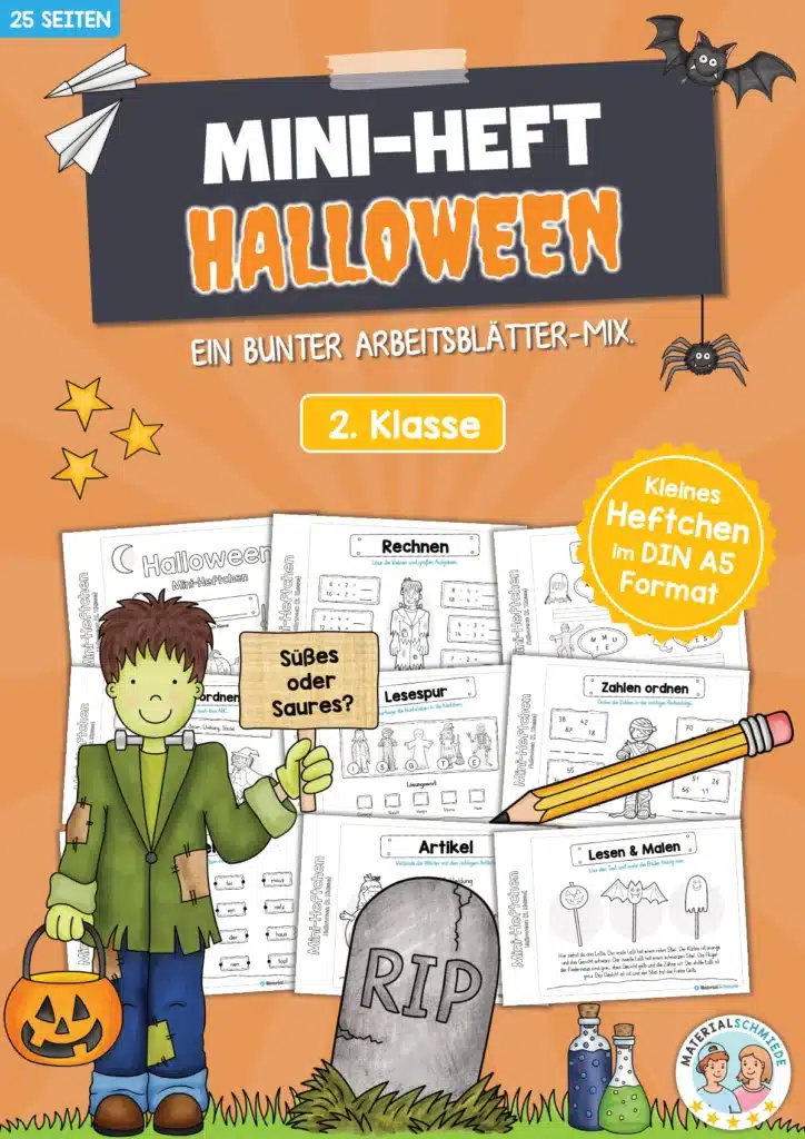 Mini-Heft: Halloween - 2. Klasse (25 Arbeitsblätter)