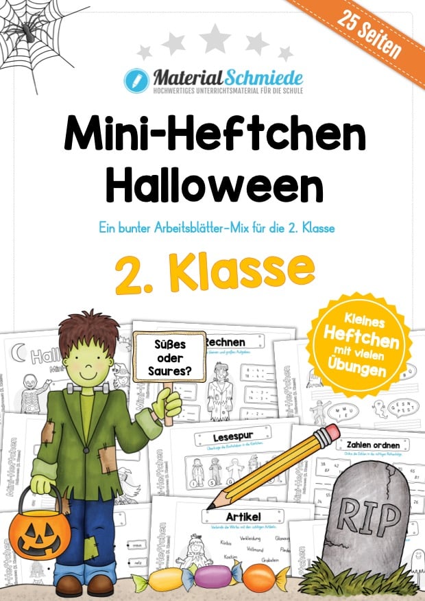 Mini-Heft: Halloween 2. Klasse (25 Arbeitsblätter)
