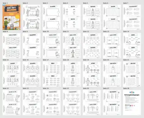 Mini-Heft: Halloween - 2. Klasse (25 Arbeitsblätter) - Überblick