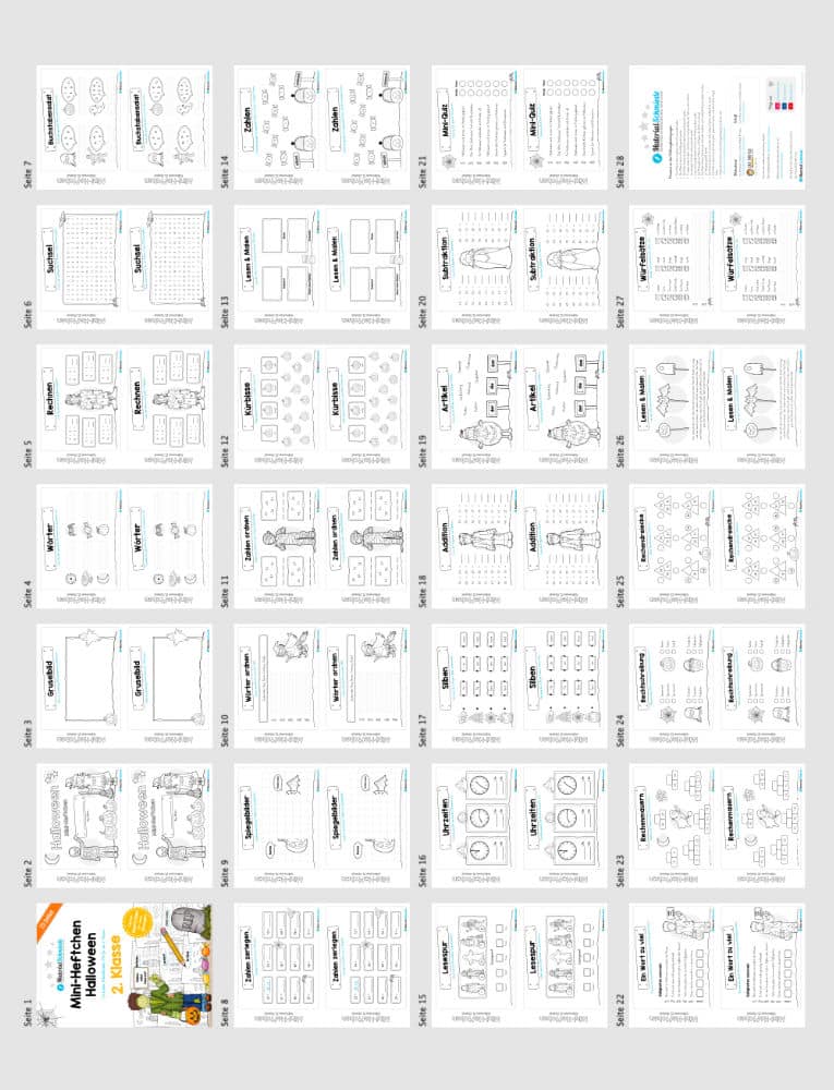 Mini-Heft: Halloween 2. Klasse (Überblick)