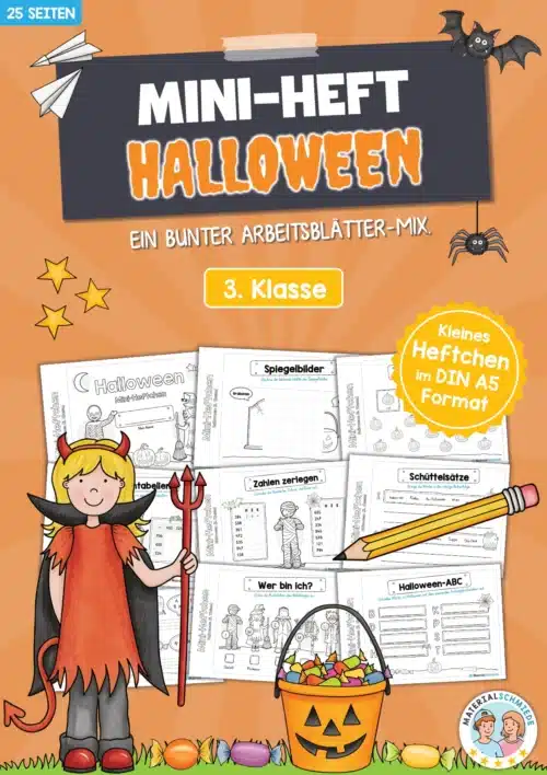Mini-Heft: Halloween - 3. Klasse (25 Arbeitsblätter)
