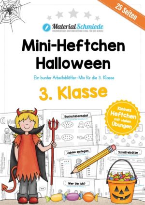 Mini-Heft: Halloween 3. Klasse (25 Arbeitsblätter)