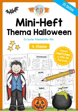 Mini-Heft: Halloween - 4. Klasse (25 Arbeitsblätter)