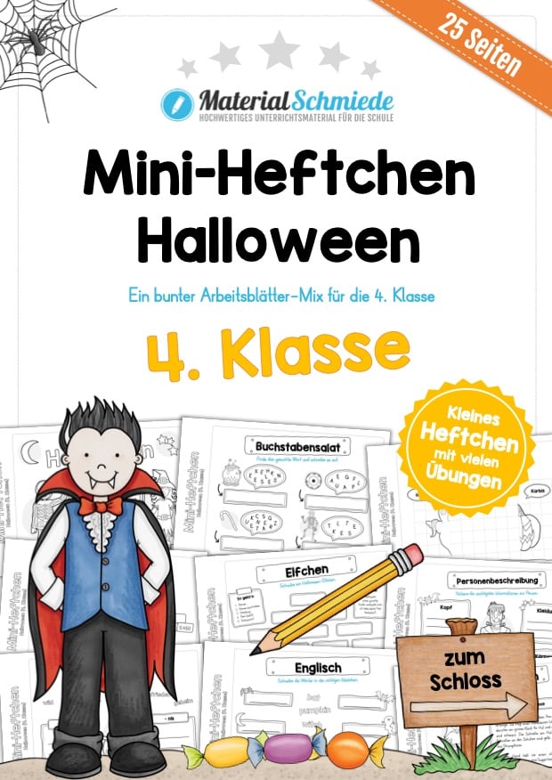 Mini-Heft: Halloween 4. Klasse (25 Arbeitsblätter)