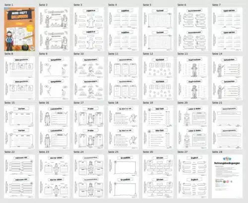 Mini-Heft: Halloween - 4. Klasse (25 Arbeitsblätter) - Überblick