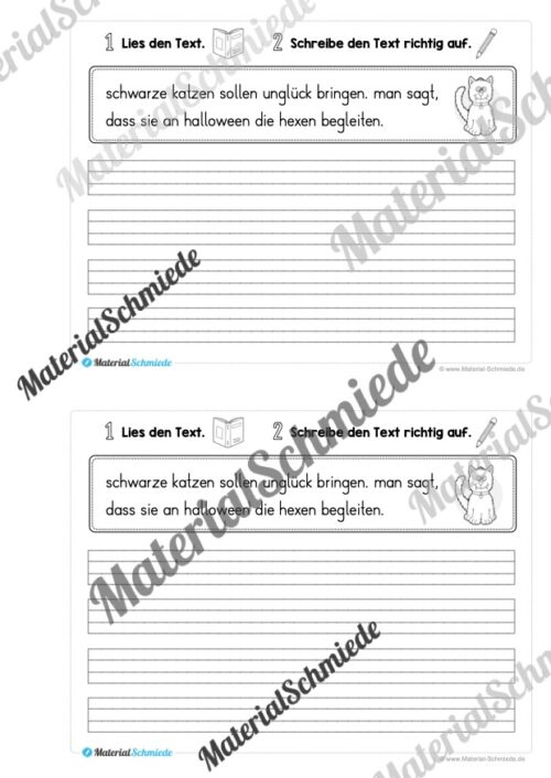 Mini-Heft: 10 Abschreibtexte zur Groß- und Kleinschreibung Thema Halloween (Vorschau 07)