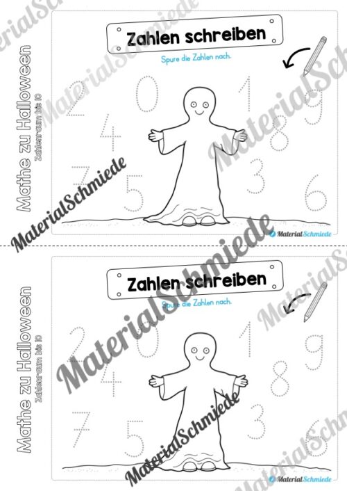 Mini-Heft: Mathe zu Halloween (Zahlenraum 10) - Vorschau 02